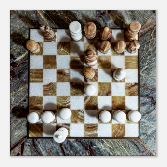 Marble Chess Set Canvas by Istvan Maar Photography - close-up