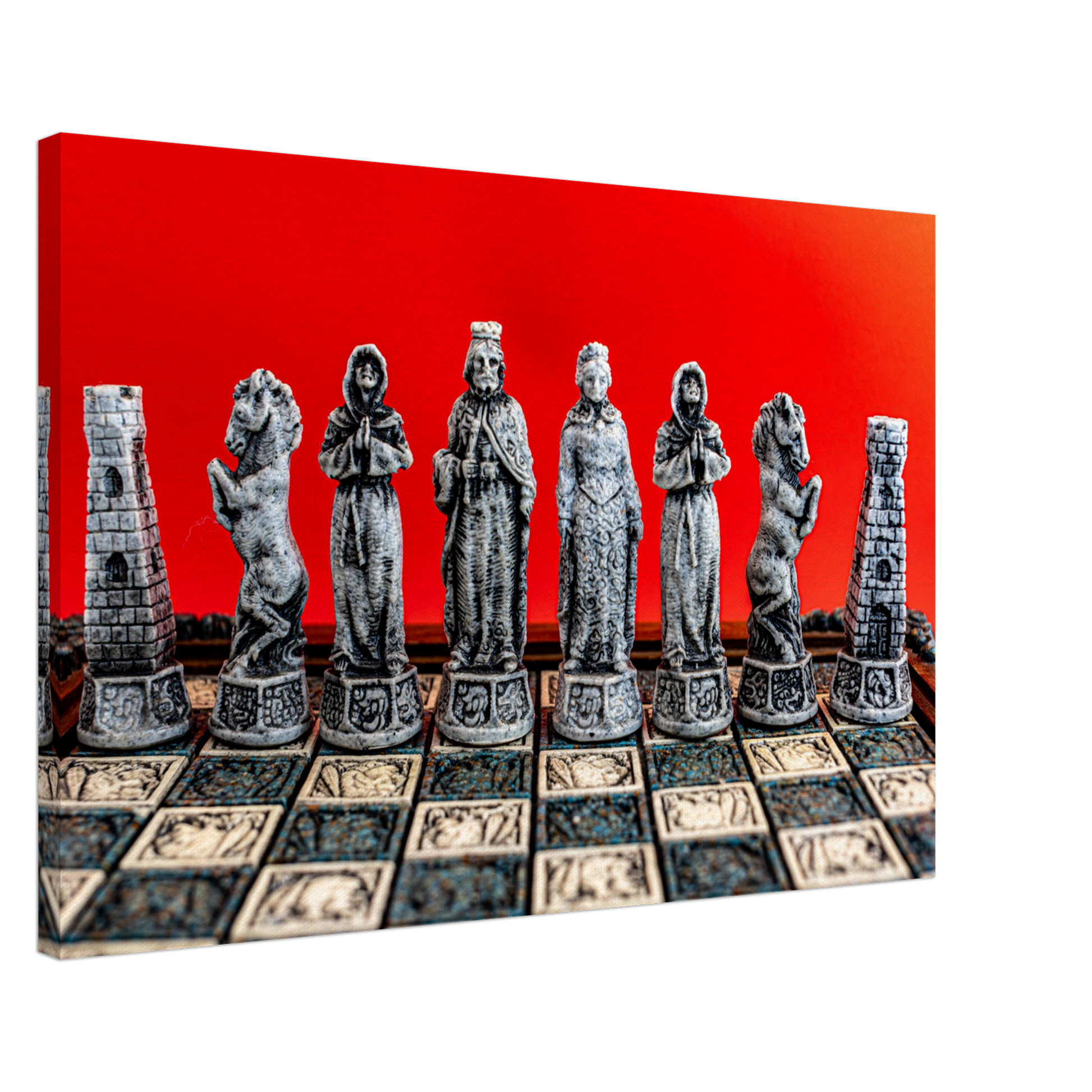 Spanish Conquistadors Chess Set Canvas by Istvan Maar Photography - by side