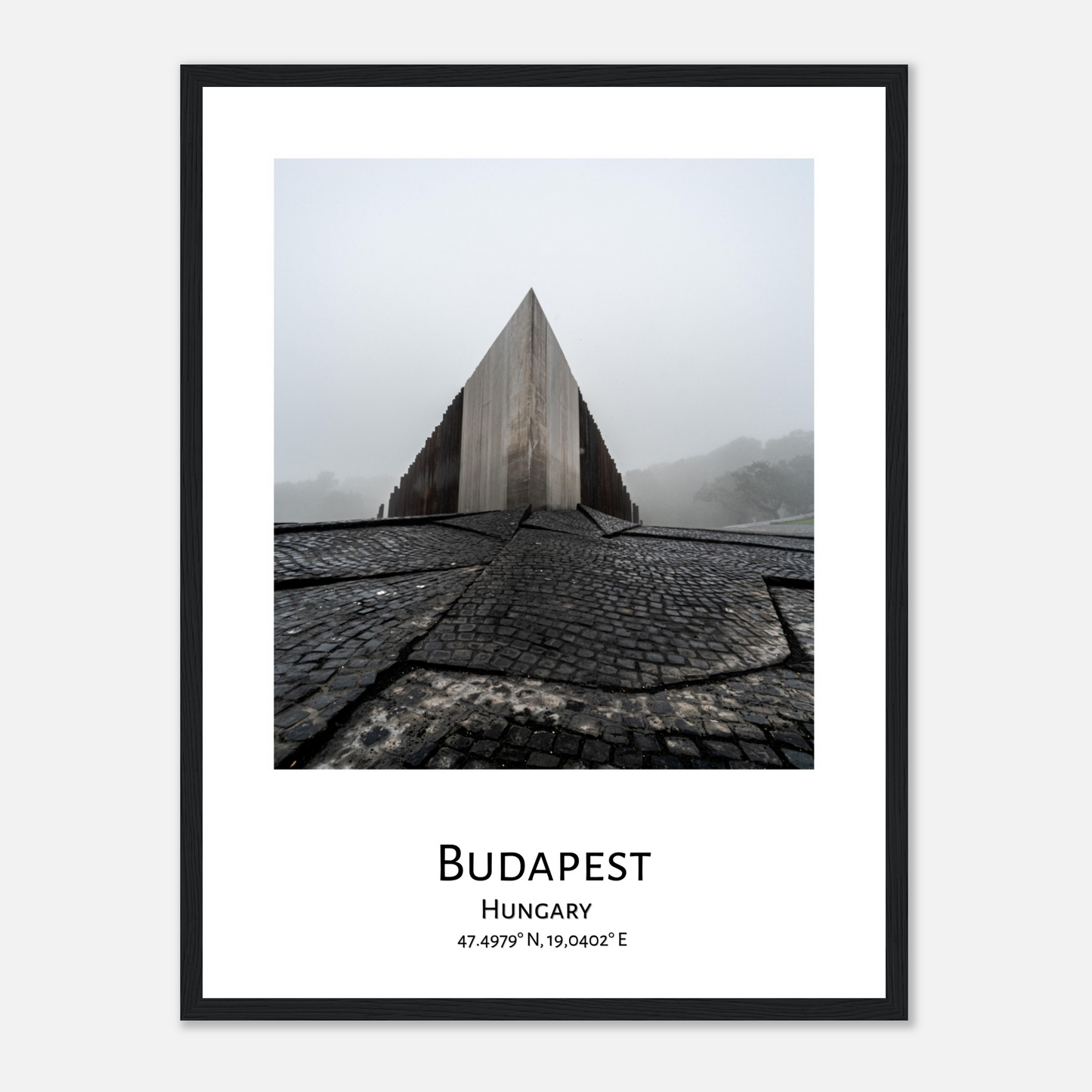 Personalised framed Budapest poster by Istvan Maar Photography - black frame - close-up