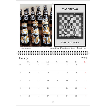 Chess Puzzle Calendar – lifestyle wall display in home interior