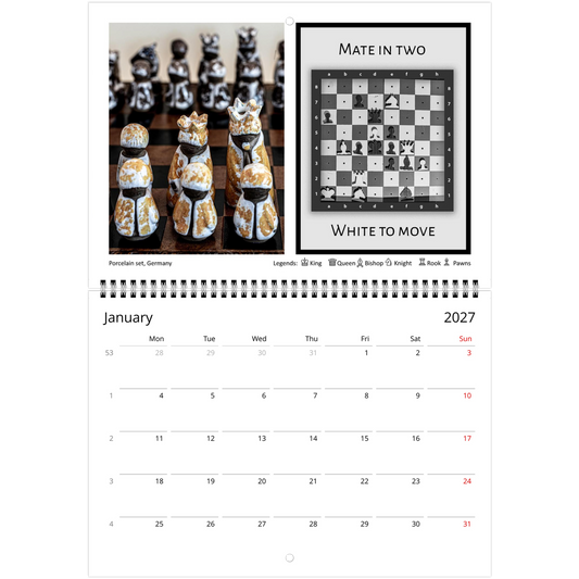 Chess Puzzle Calendar – lifestyle wall display in home interior