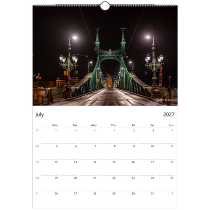 2027 Budapest Wall Calendar - photography detail of Budapest landmarks