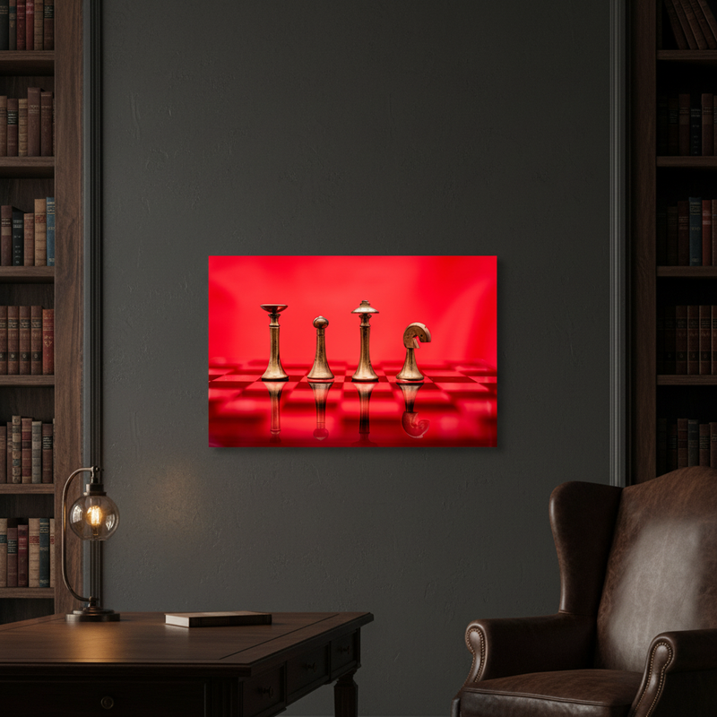 Chess Pieces Stretched Canvas Mockup