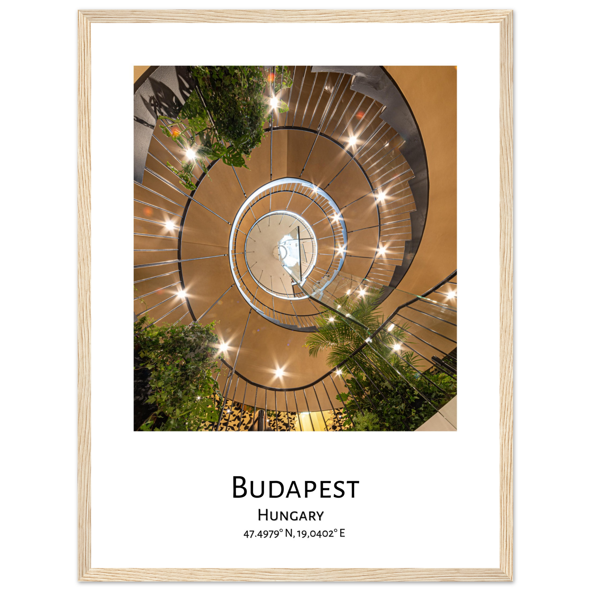 Personalised framed House of Music poster in Budapest - wood frame - close-up 2