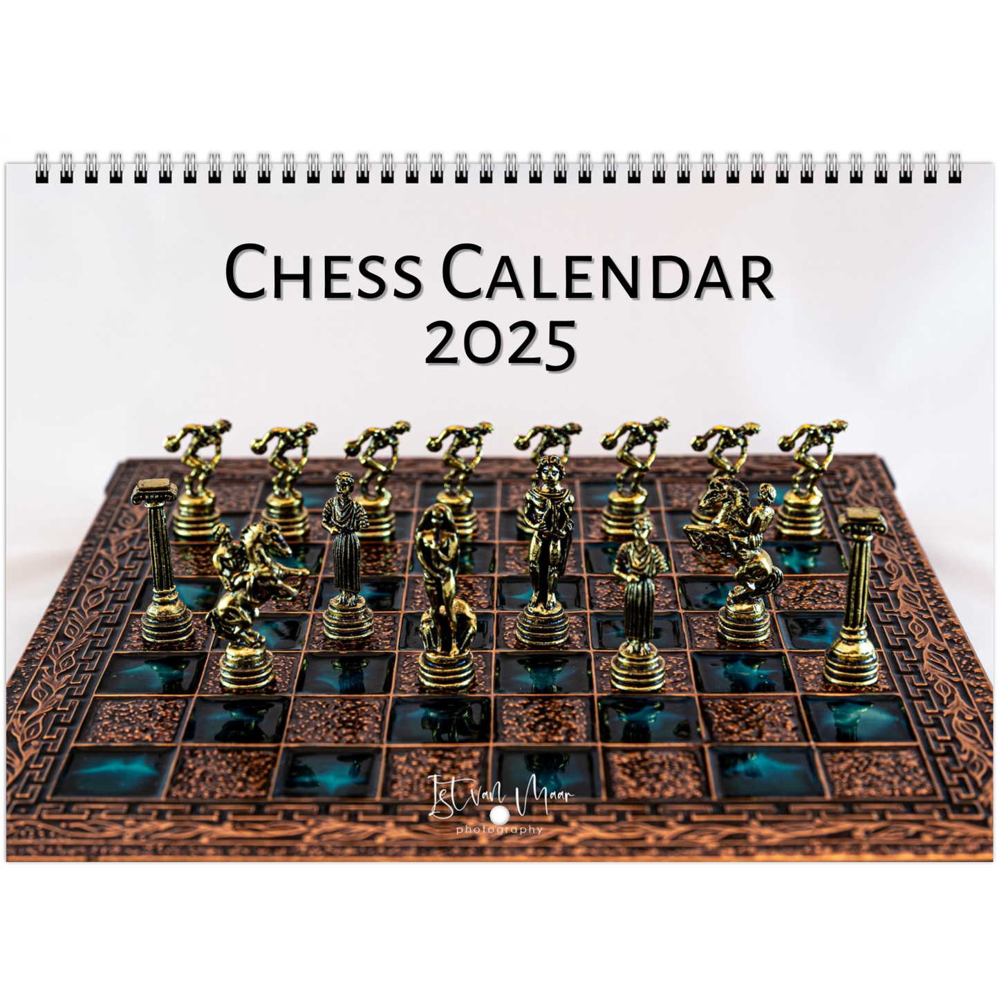 Chess wall calendar by Istvan Maar Photography starts by Saturday in English