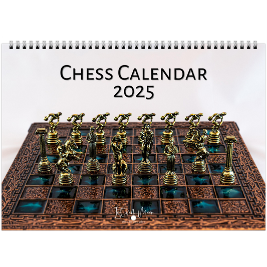 Chess wall calendar by Istvan Maar Photography starts by Saturday in English