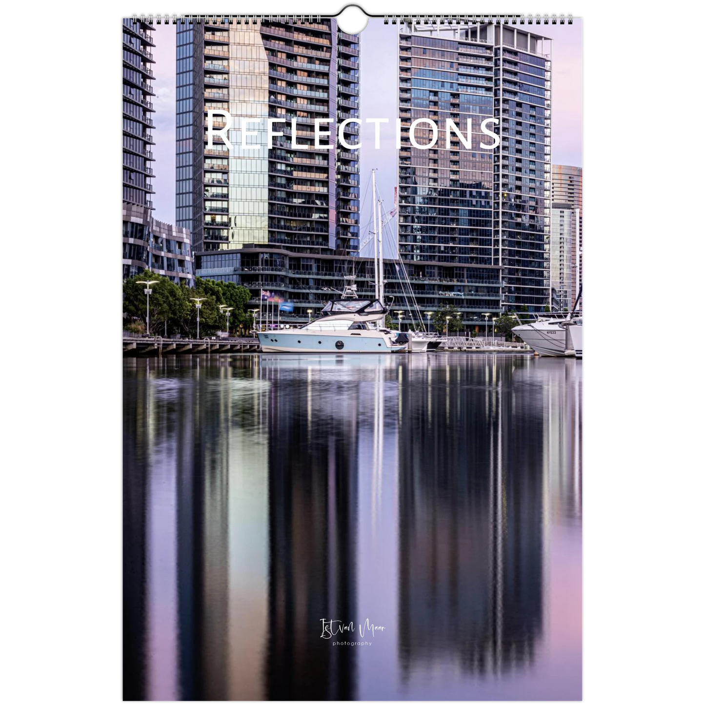 2027 Reflections Wall Calendar – front cover featuring water reflection photography by Istvan Maar in A4, A3, LT US and LG US sizes