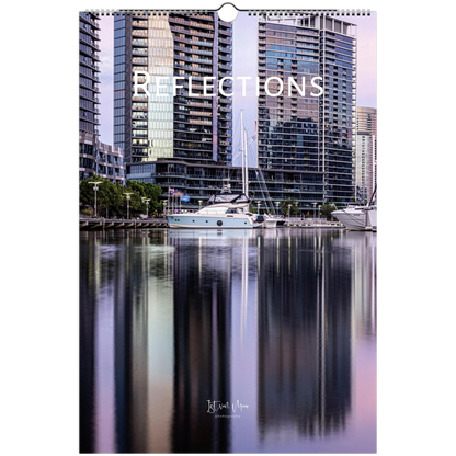 2027 Reflections Wall Calendar – front cover featuring water reflection photography by Istvan Maar in A4, A3, LT US and LG US sizes