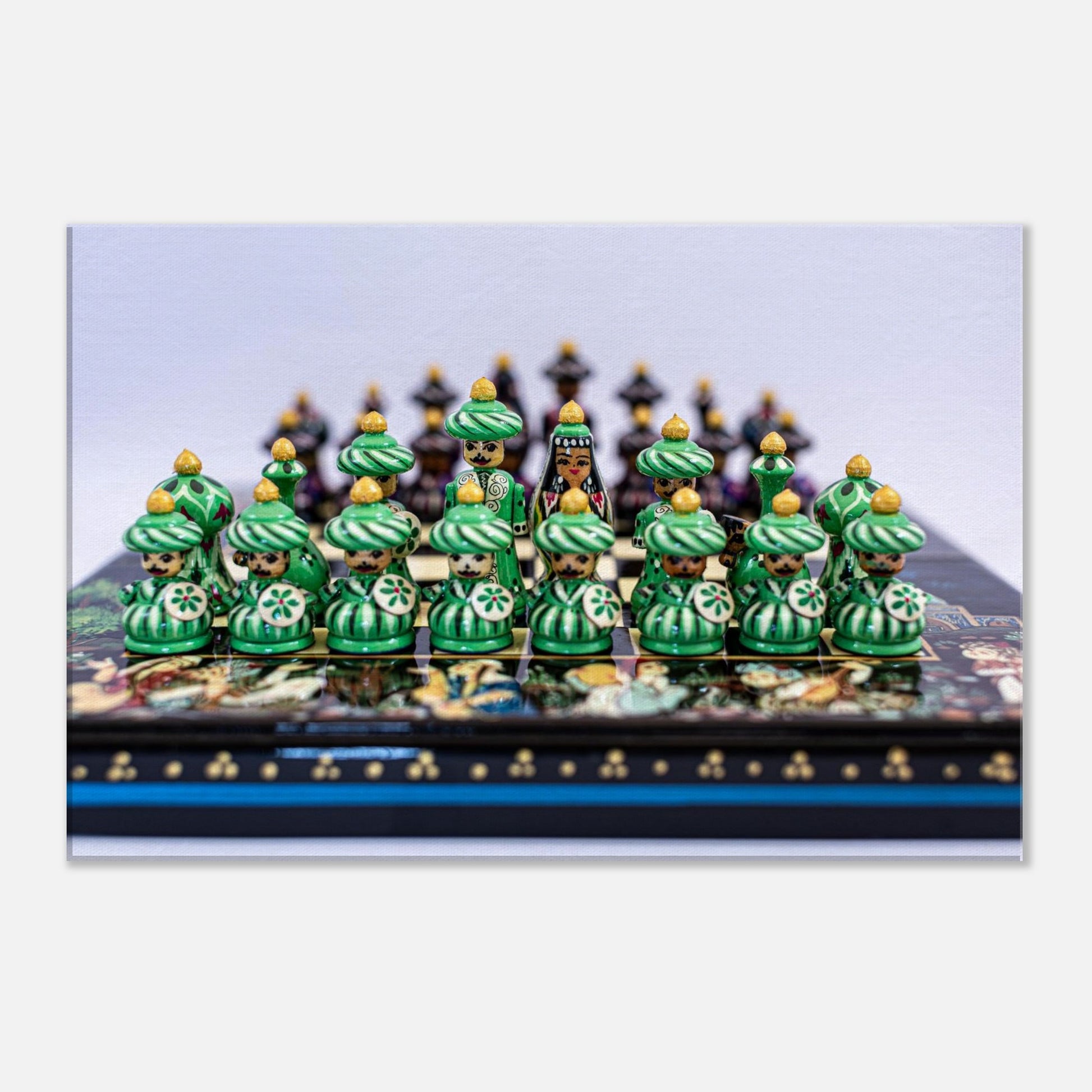 Uzbekistan Chess Set canvas – alternate angle view