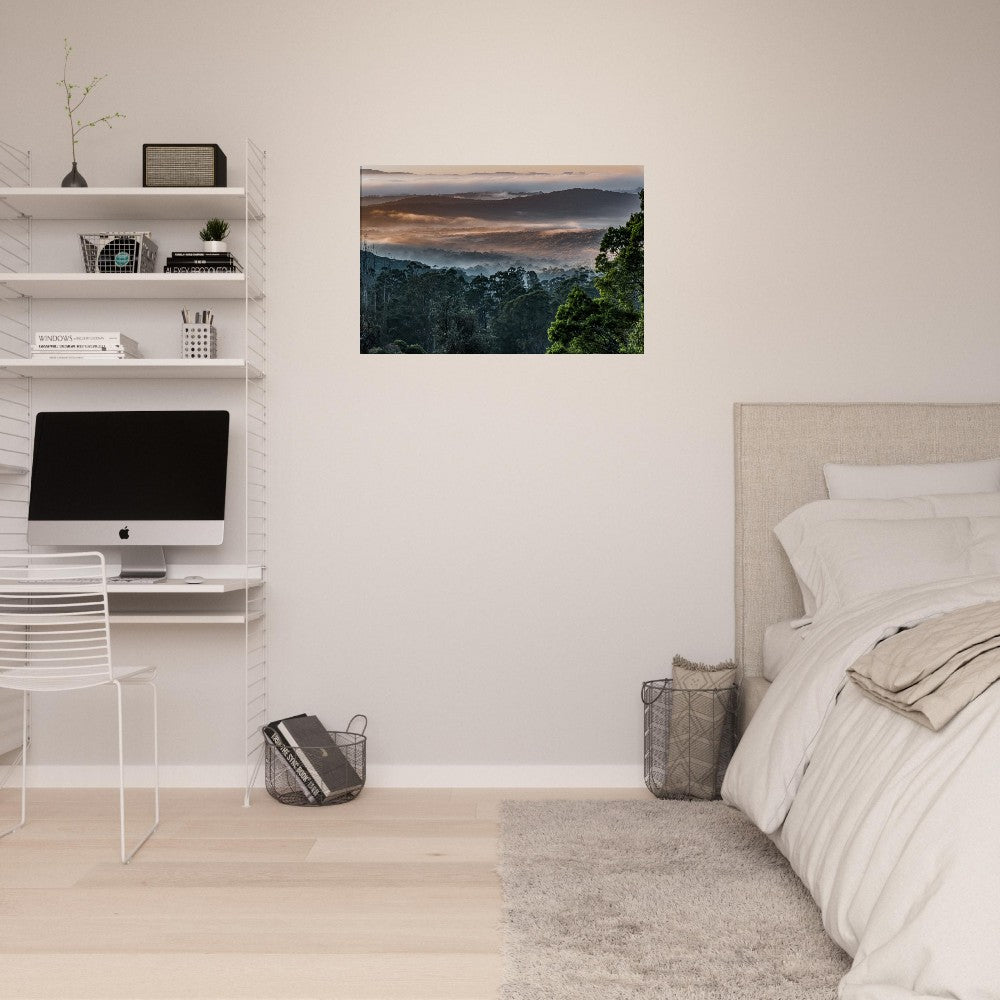 Misty Mountain Ash Foggy Forest Canvas - teen's room