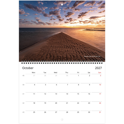 2027 Australia Wall Calendar - Monkey Mia Shark Bay Western Australia photography