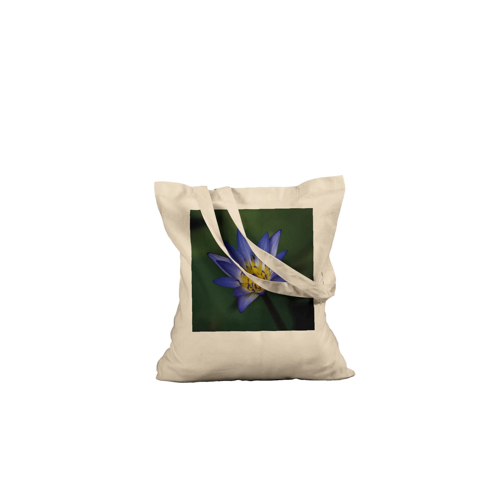 Personalised Water Lily Tote Bag – Blue Lotus Botanical Photography Tote Bag