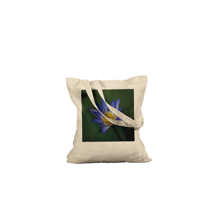 Personalised Water Lily Tote Bag – Blue Lotus Botanical Photography Tote Bag