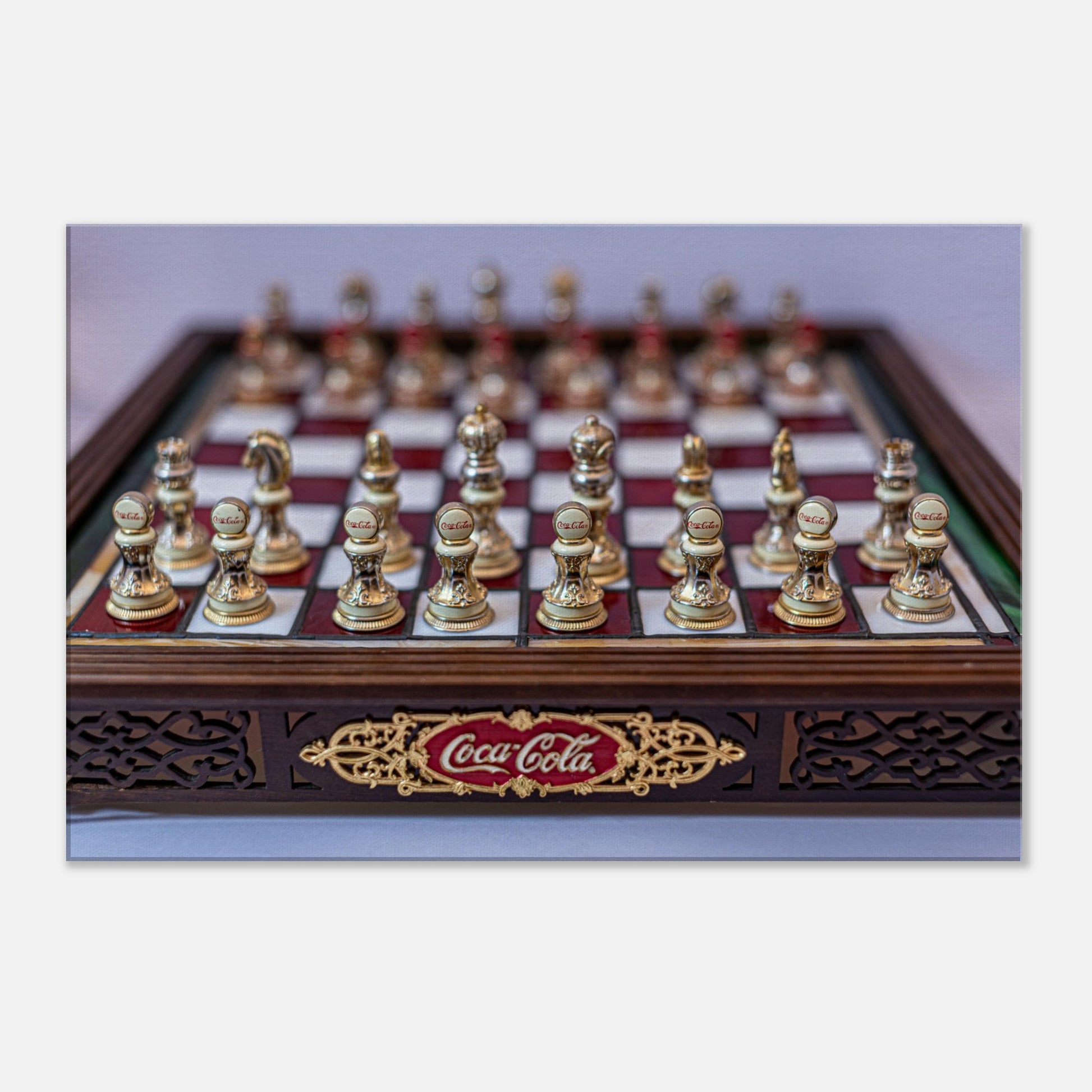 Coca-Cola themed chess set canvas by Istvan Maar Photography - close-up