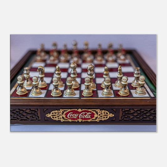 Coca-Cola themed chess set canvas by Istvan Maar Photography - close-up