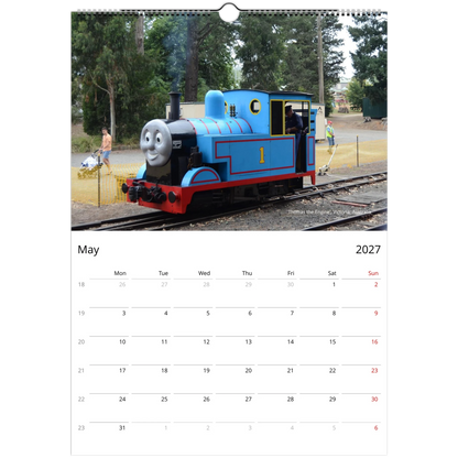 2027 Train Wall Calendar – photography detail of classic trains