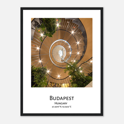 Personalised framed House of Music poster in Budapest - black frame - close-up