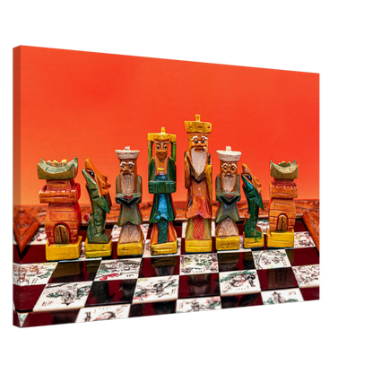 Hand Painted Chess Set Canvas by Istvan Maar Photography - by side