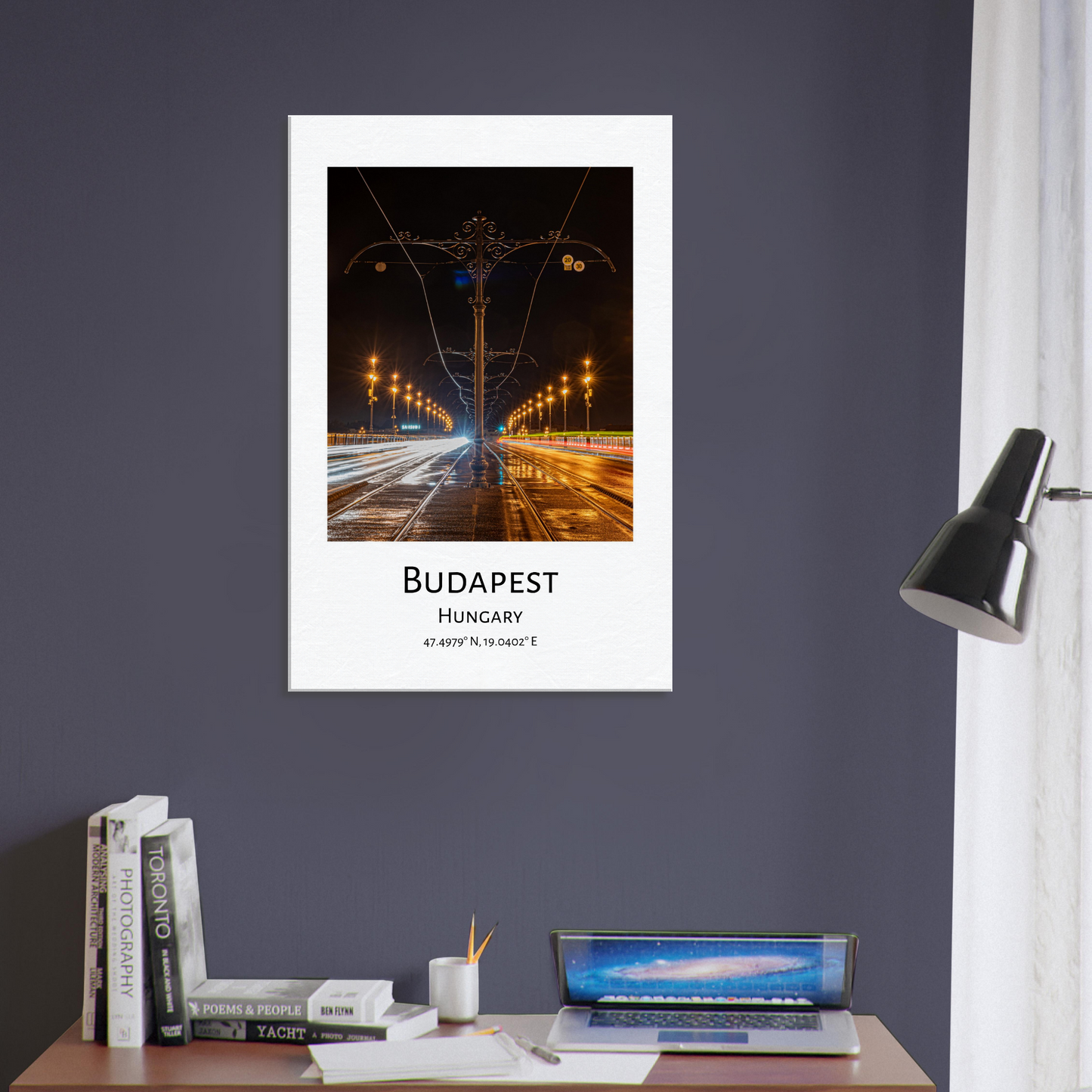 Personalised Budapest Travel Canvas - Margaret Bridge by night by Istvan Maar Photography - home décor