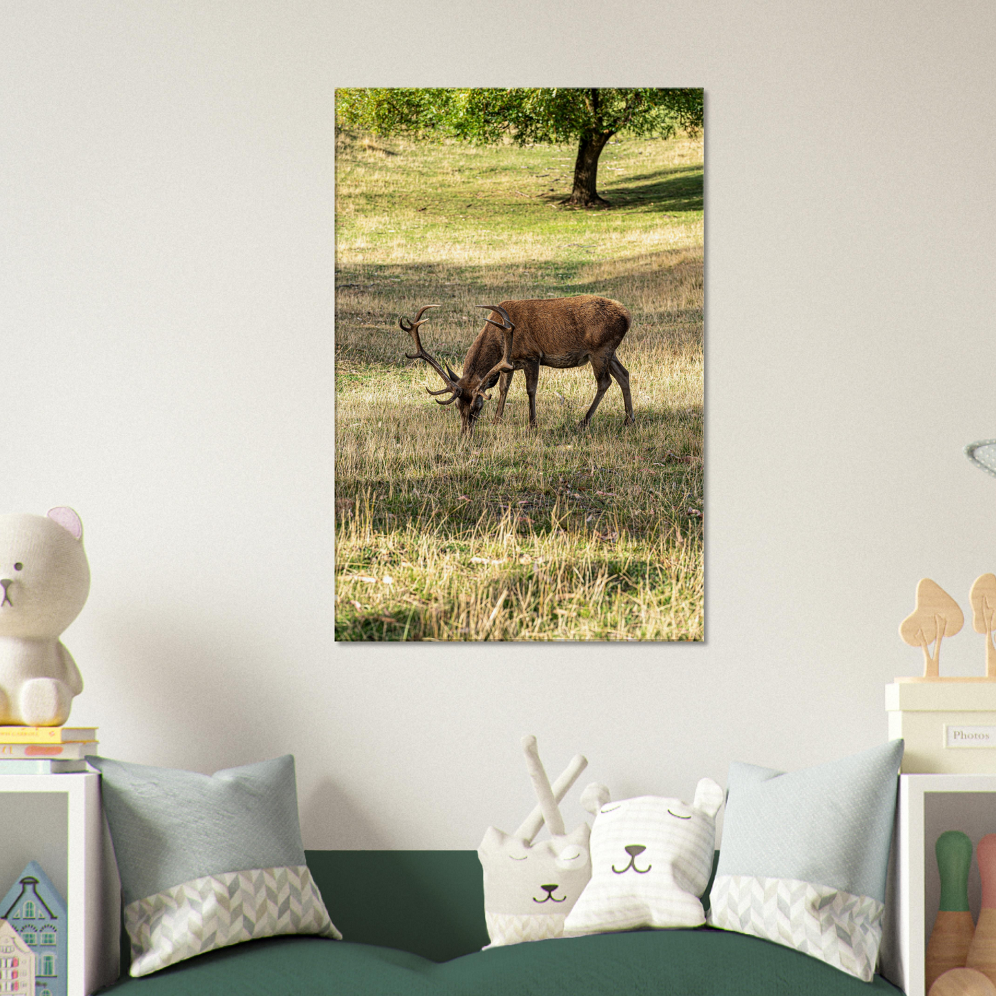 	
Deer Wildlife Animals Art Nursery Photography Wall Decor Kids Room Poster Playroom Artwork Stag Stretched Canvas 103