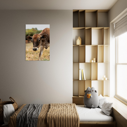 Cute calf Domestic Animal Canvas Wall Art Photography, Nursery Print, Nursery Animal Wall Decor, Kids Room, Prints, Stretched canvas by Istvan Maar Photography mockup 27