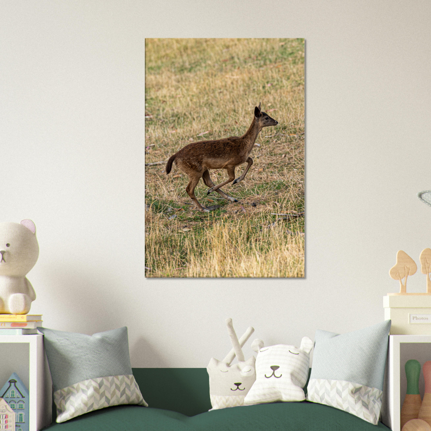 	
Deer Wildlife Animals Art Nursery Photography Wall Decor Kids Room Poster Playroom Artwork Stag Stretched Canvas 132