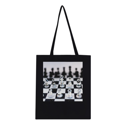 Think Sharp crystal chess tote bag — Classic Black