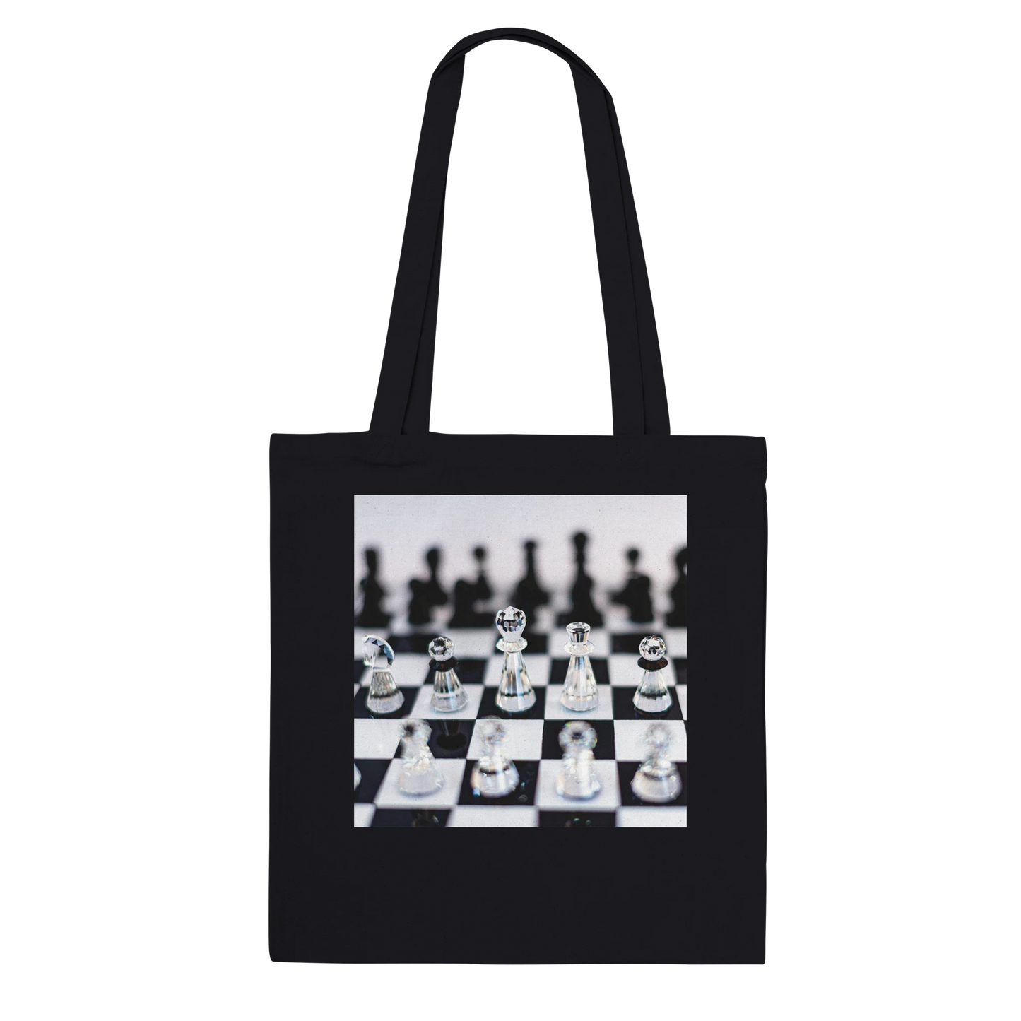 Think Sharp crystal chess tote bag — Premium Black
