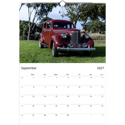 2027 Classic Cars Wall Calendar – photography detail of vintage and classic cars