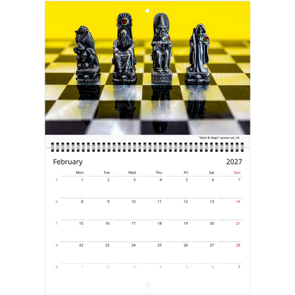 Chess Wall Calendar – photography detail of chess sets from around the world