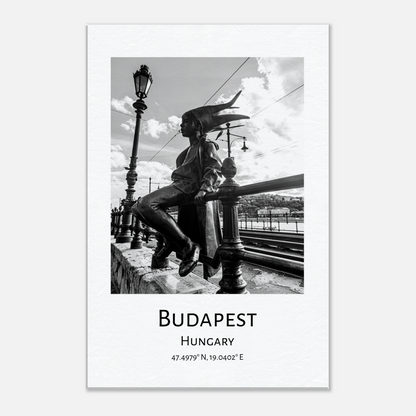 Personalised Budapest Travel Canvas - Little Princess Statue by Istvan Maar Photography - wall art