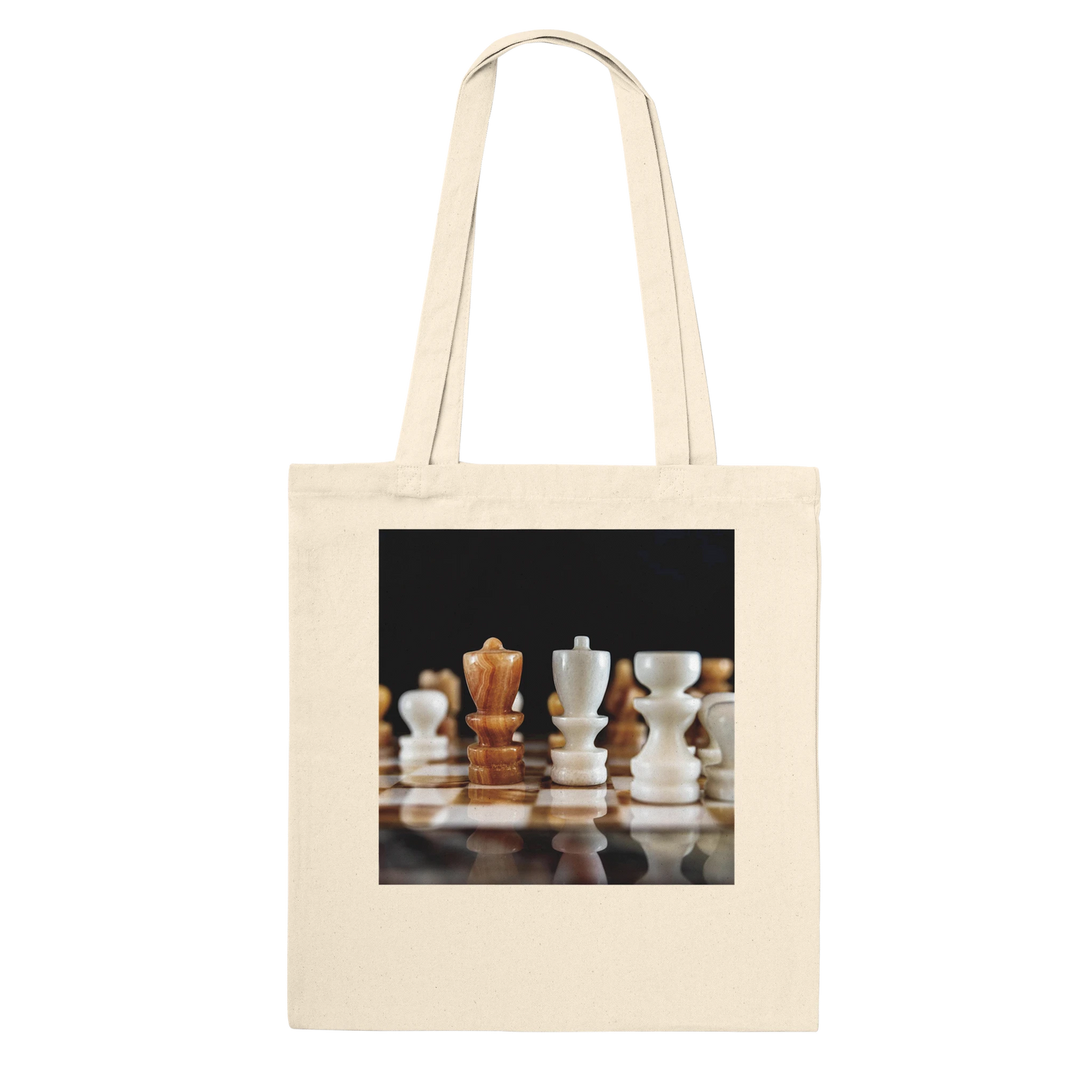 The King Stands Alone chess tote bag — Classic Natural