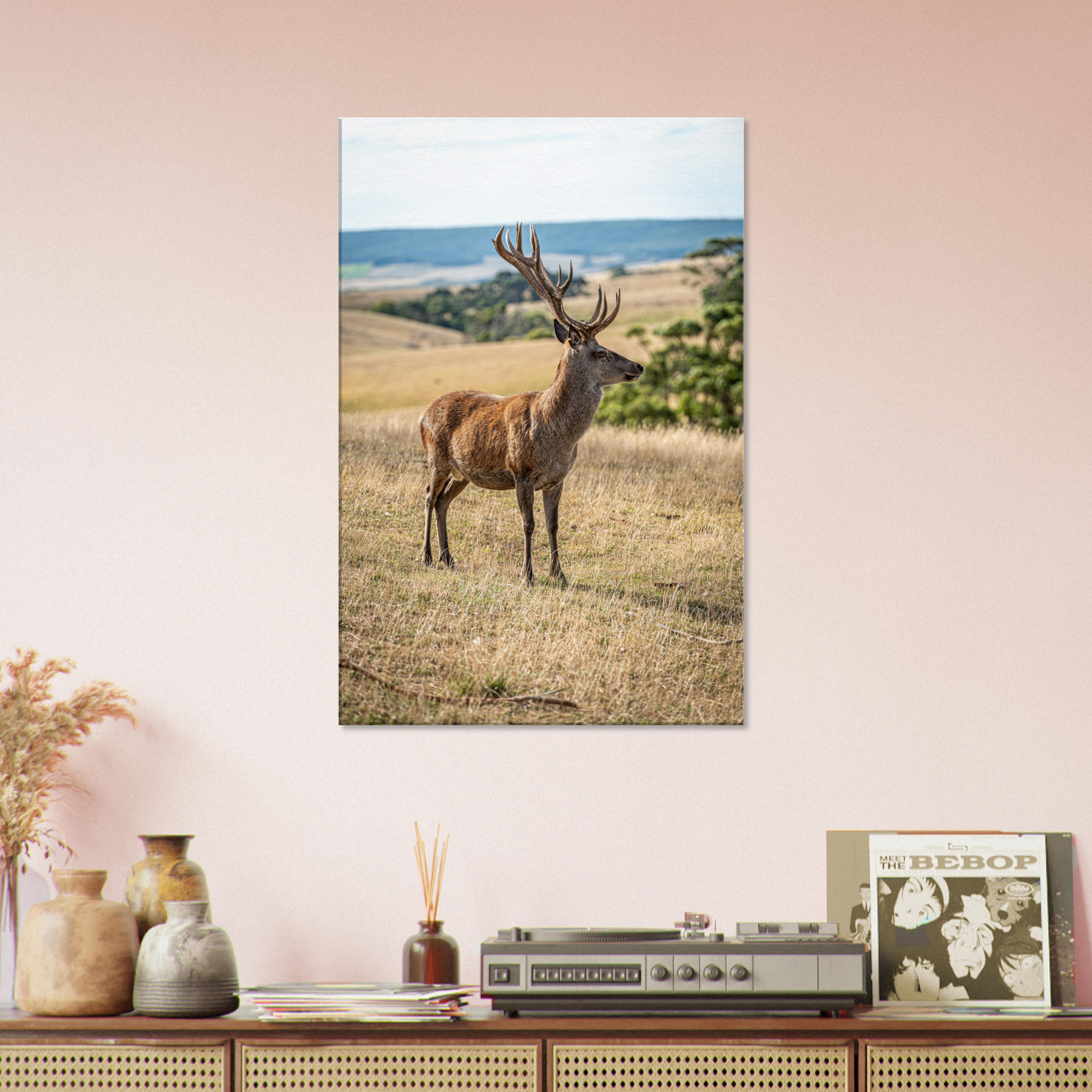 	
Deer Wildlife Animals Art Nursery Photography Wall Decor Kids Room Poster Playroom Artwork Stag Stretched Canvas 179