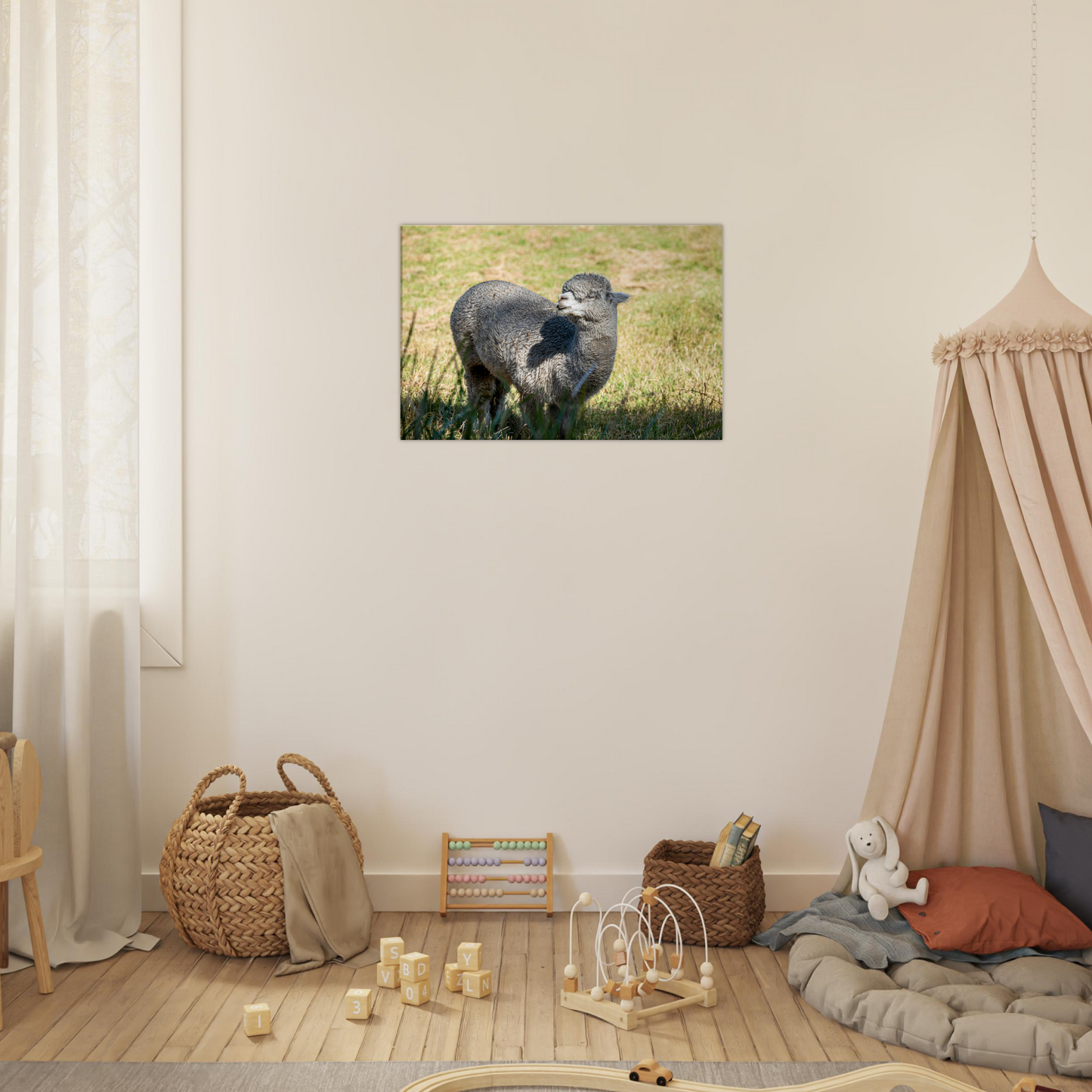 Domestic Farm Animal Canvas Wall Art Photography, Nursery Print, Nursery Animal Wall Decor, Kids Room, Prints, Stretched canvas by Istvan Maar Photography mockup 03