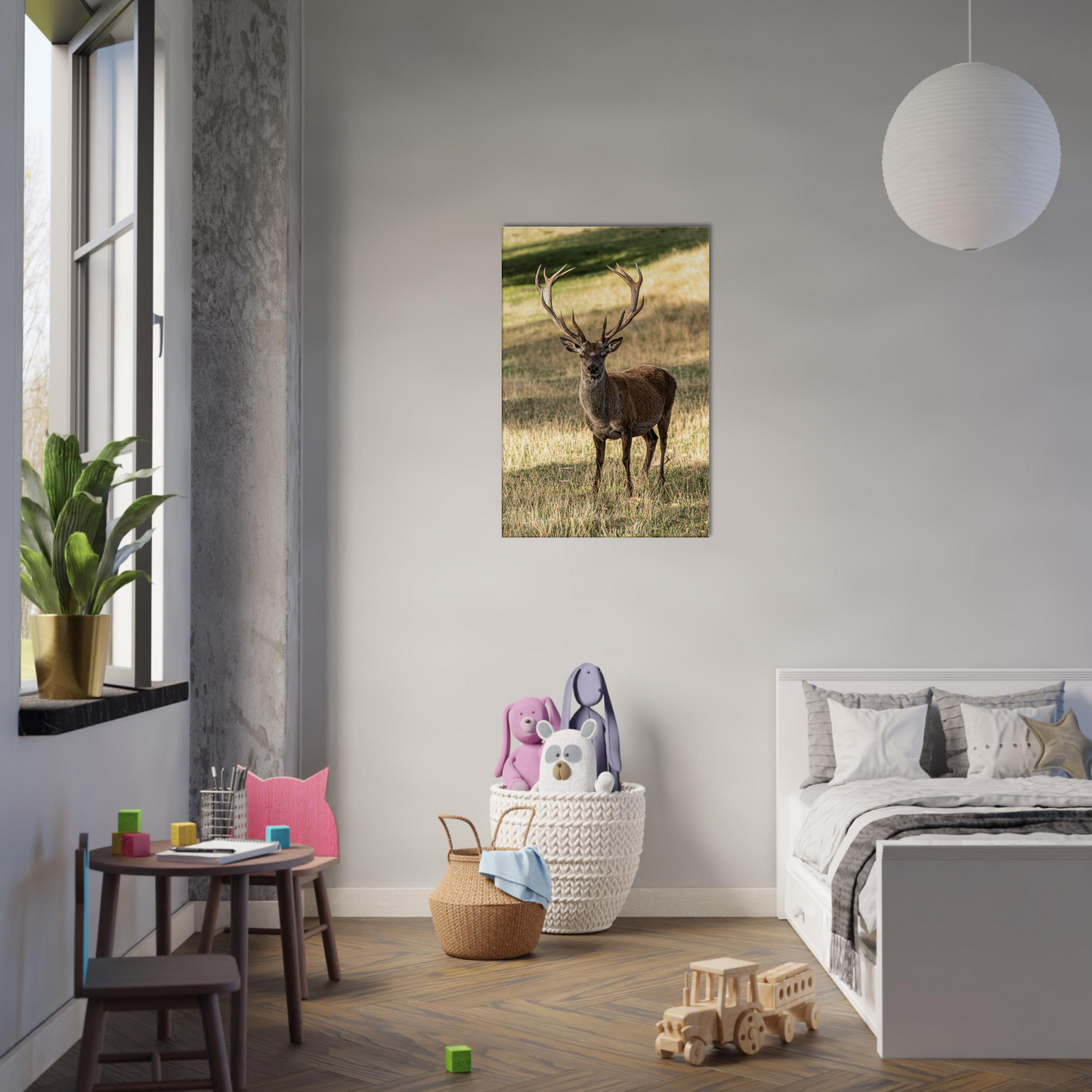 	
Deer Wildlife Animals Art Nursery Photography Wall Decor Kids Room Poster Playroom Artwork Stag Stretched Canvas 043