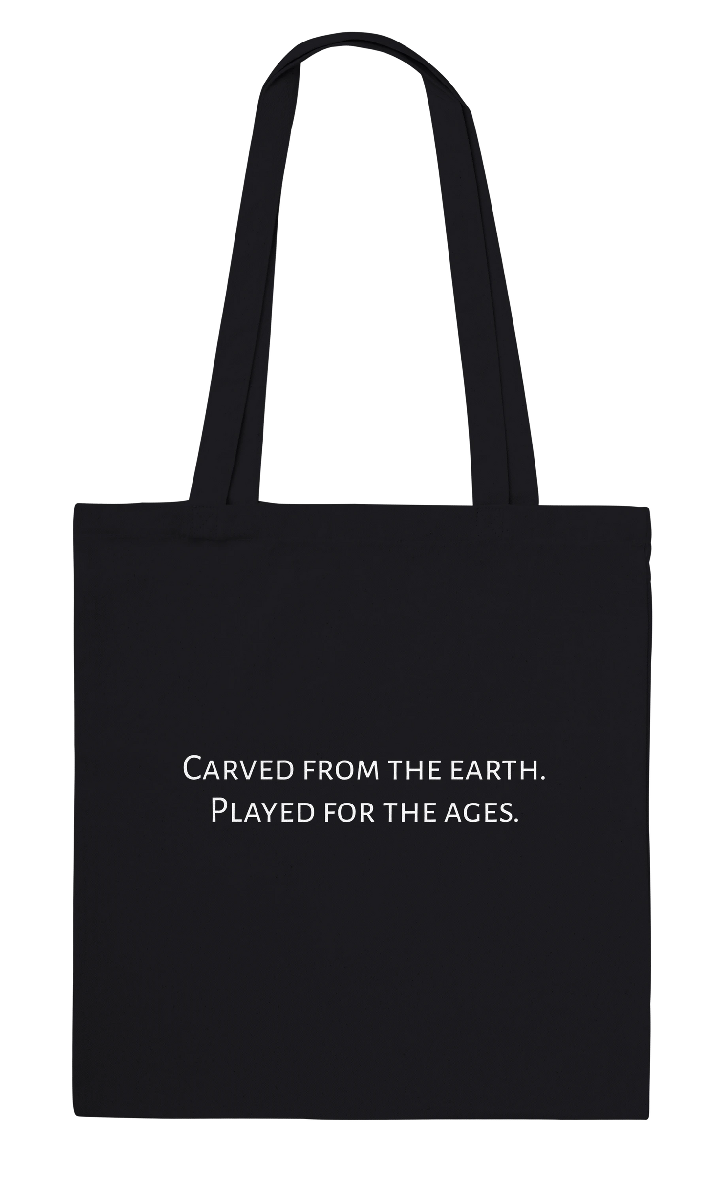 Carved from the Earth marble chess set tote bag — Classic Black