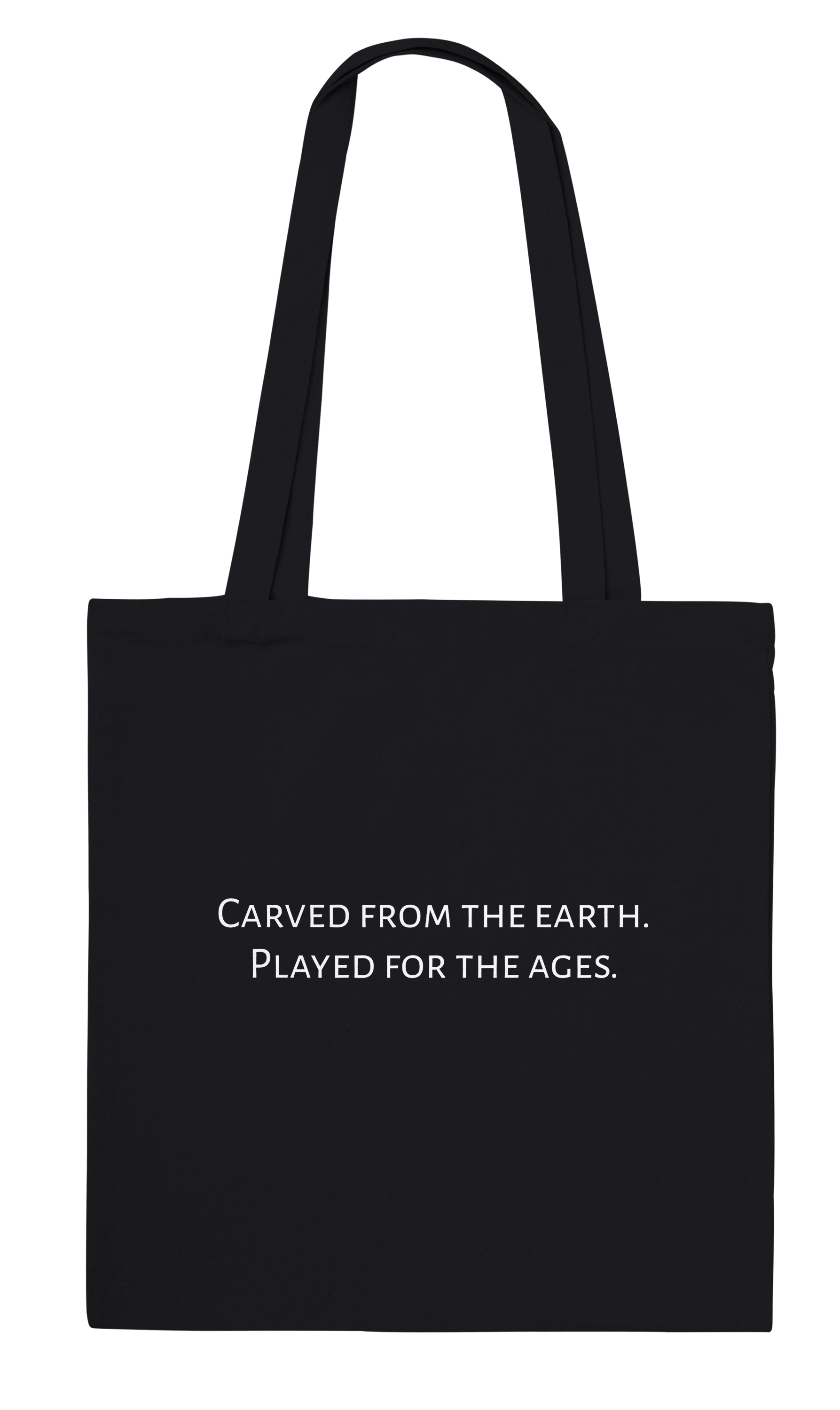Carved from the Earth marble chess set tote bag — Classic Black