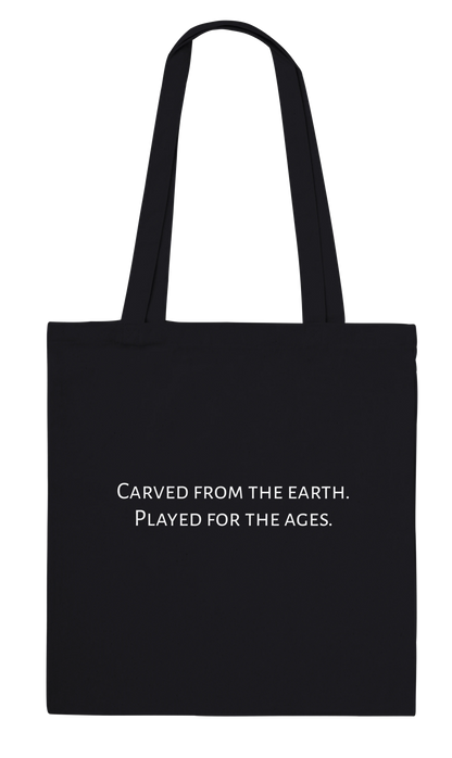 Carved from the Earth marble chess set tote bag — Classic Black