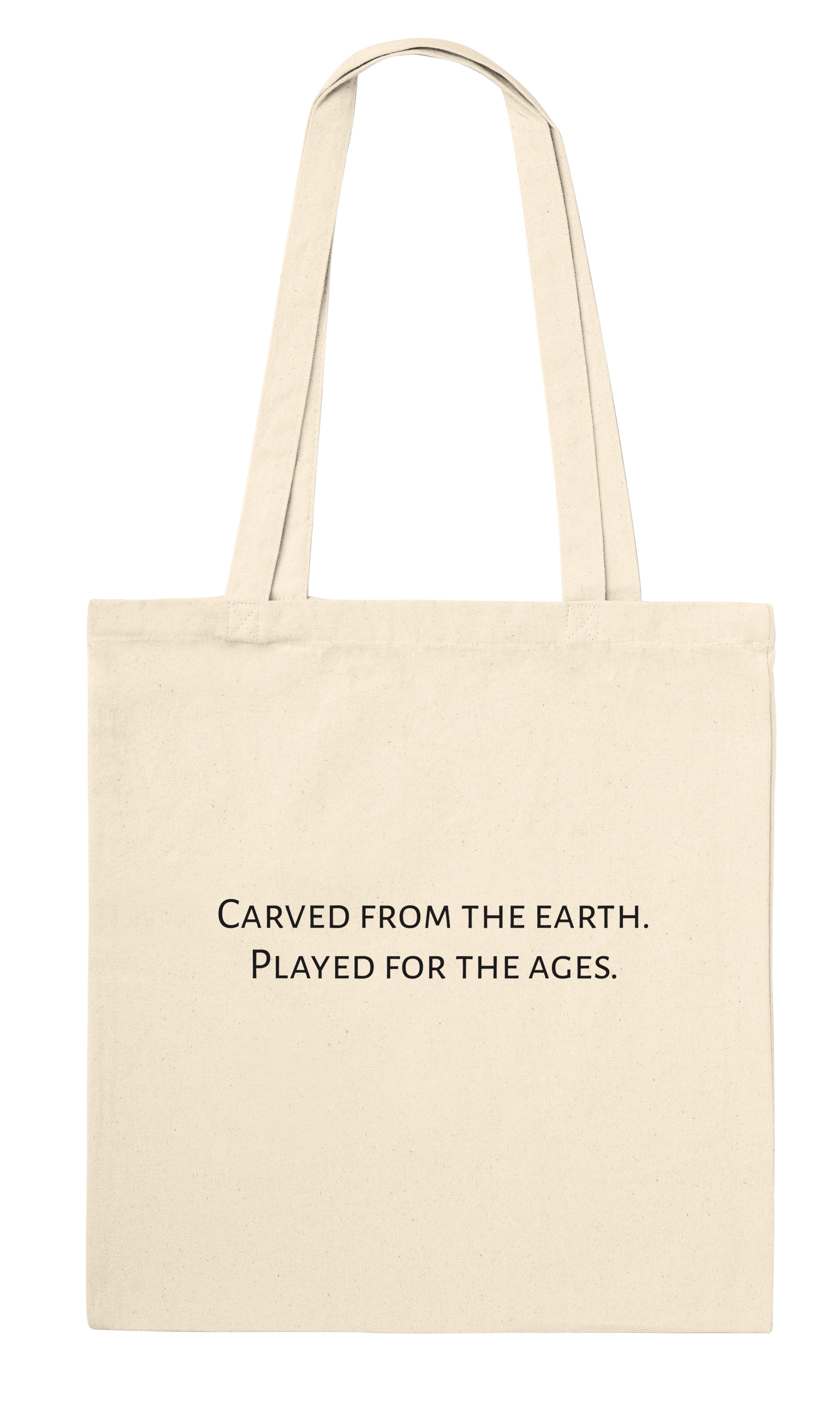 Carved from the Earth marble chess set tote bag — back view showing personalisation editor