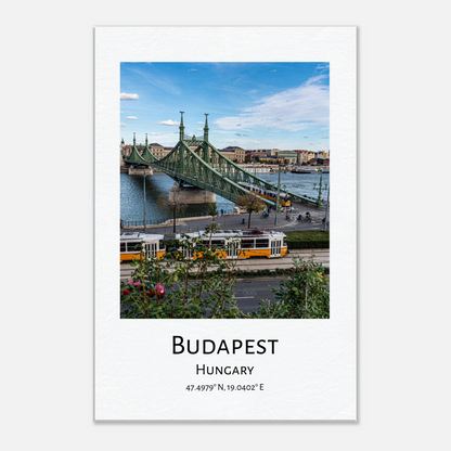 Personalised Budapest Travel Canvas - Liberty Bridge by Istvan Maar Photography - close-up