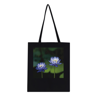 Water Lilies Tote Bag – Classic Black – Blue Lotus Fine Art Photography by Istvan Maar