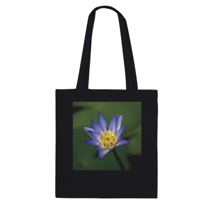 Water Lily Tote Bag – Classic Black – Blue Lotus Fine Art Photography by Istvan Maar