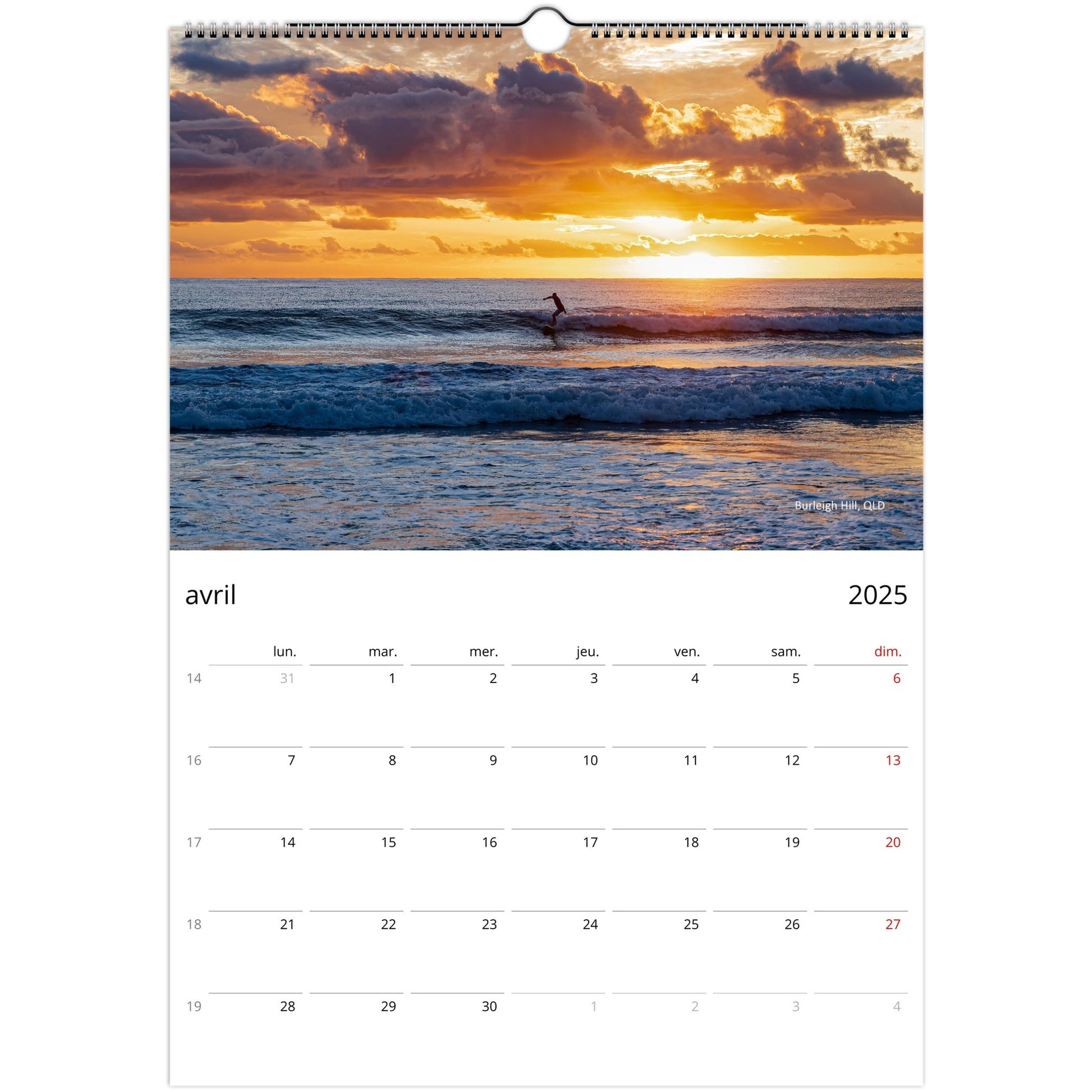 Sunrise and sunset monthly wall planner by Istvan Maar Photography