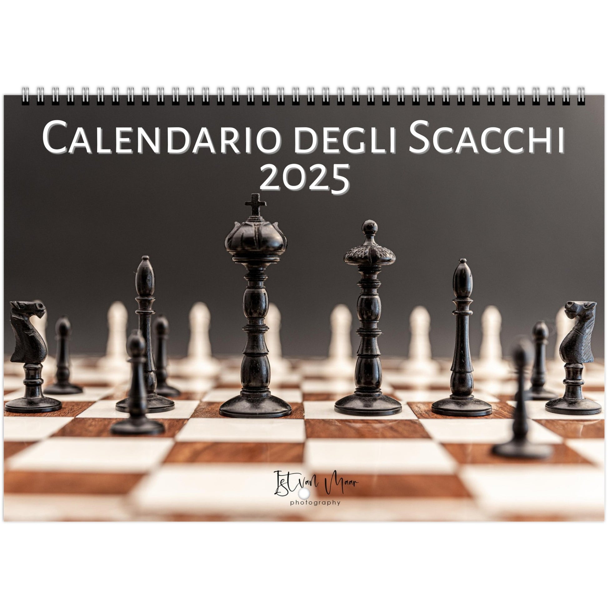 2025 Chess Wall Calendar by Istvan Maar Photography featuring intricate chess sets.