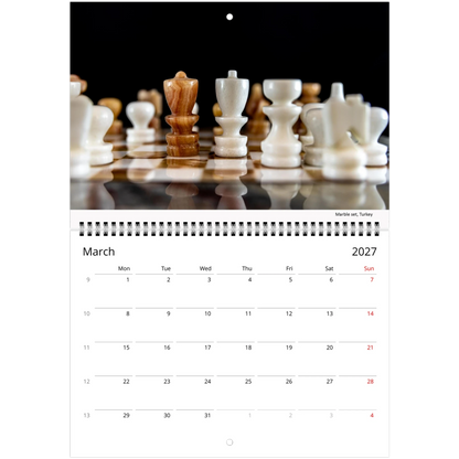 2027 Chess Wall Calendar interior page — fine art chess photography by Istvan Maar Photography