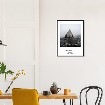 Personalised framed Budapest poster by Istvan Maar Photography - dark wood frame - dining