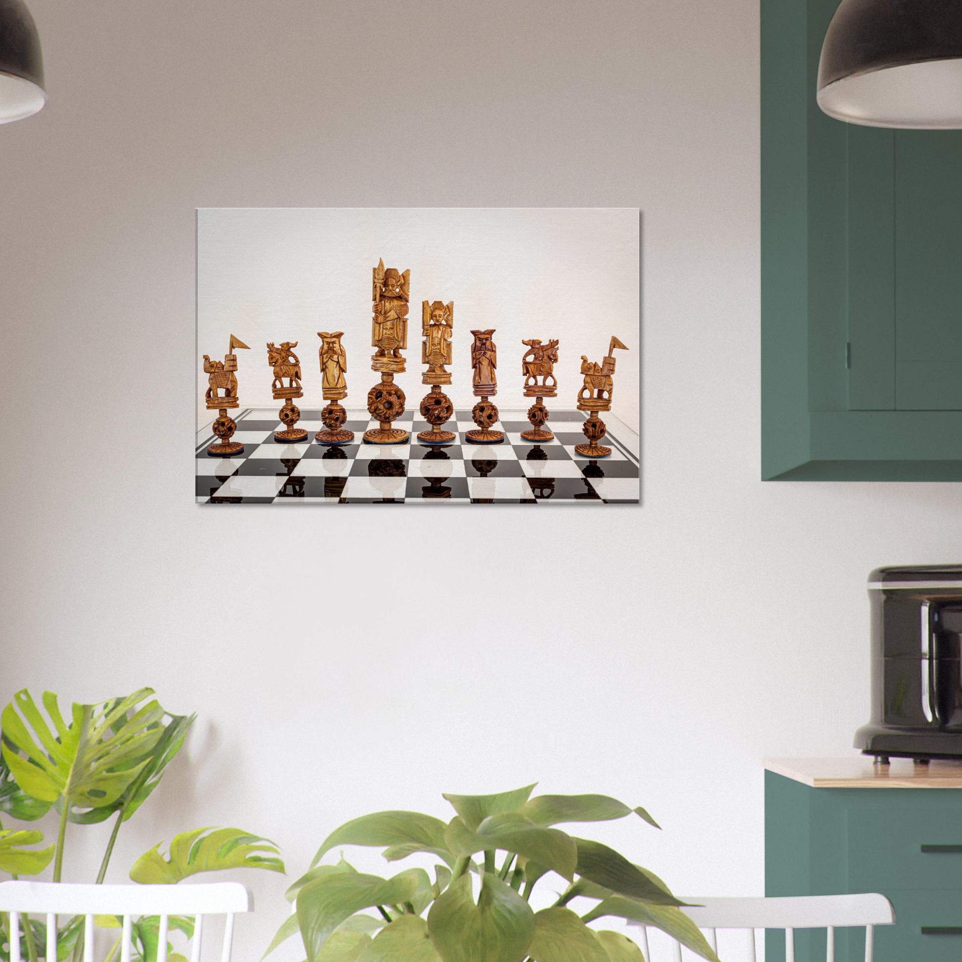 Chinese Puzzle Ball Chess Set Canvas by Istvan Maar Photograph - dining room wall art