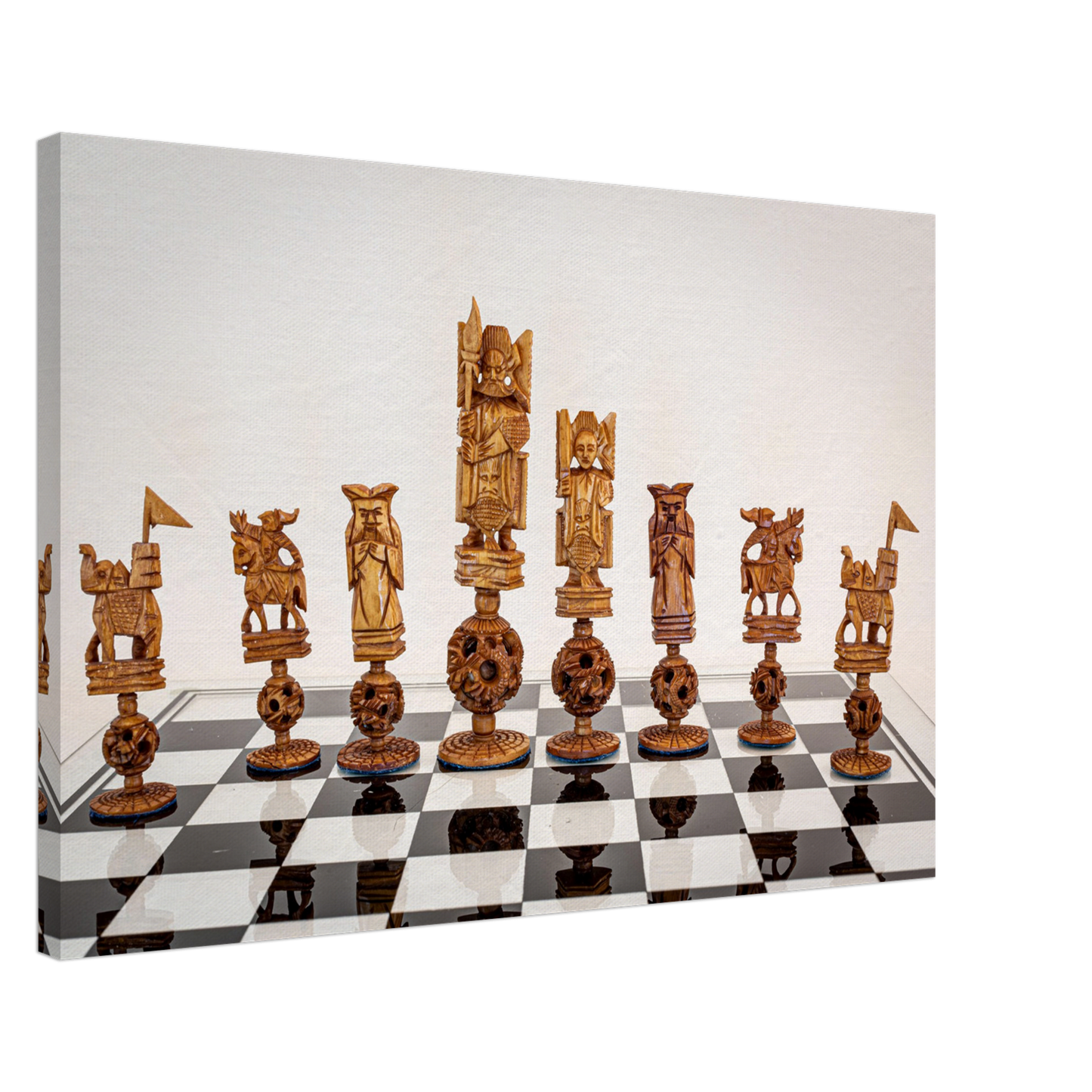 Chinese Puzzle Ball Chess Set Canvas by Istvan Maar Photography - by side