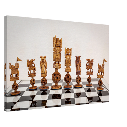 Chinese Puzzle Ball Chess Set Canvas by Istvan Maar Photography - by side