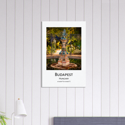 Personalised Budapest Travel Canvas - Zsolnay fountain by night by Istvan Maar Photography - home décor